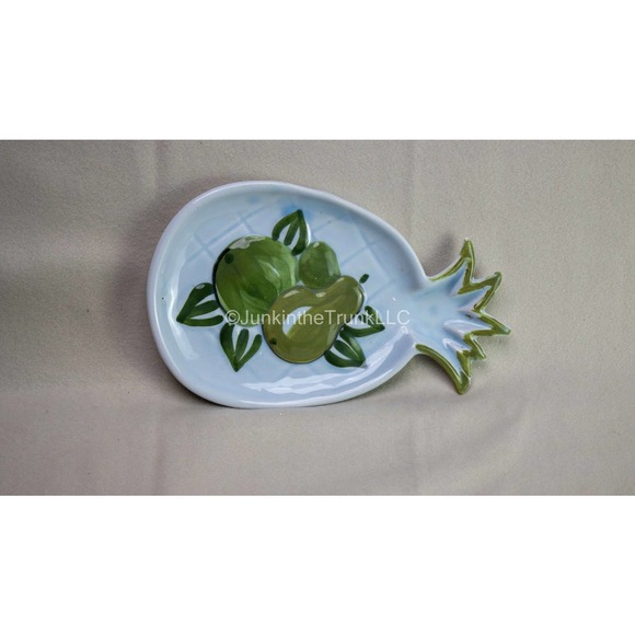 Vintage Ceramic Pineapple Shaped Fruit Trivet Plate Los Angeles Potteries 1965 - Picture 1 of 3